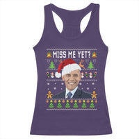 Funny Obama Ugly Xmas Racerback Tank Top Miss Me Yet Pajamas Ugly - Wonder Print Shop