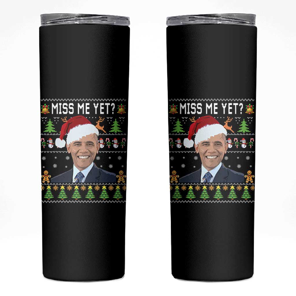 Funny Obama Ugly Xmas Skinny Tumbler Miss Me Yet Pajamas Ugly - Wonder Print Shop