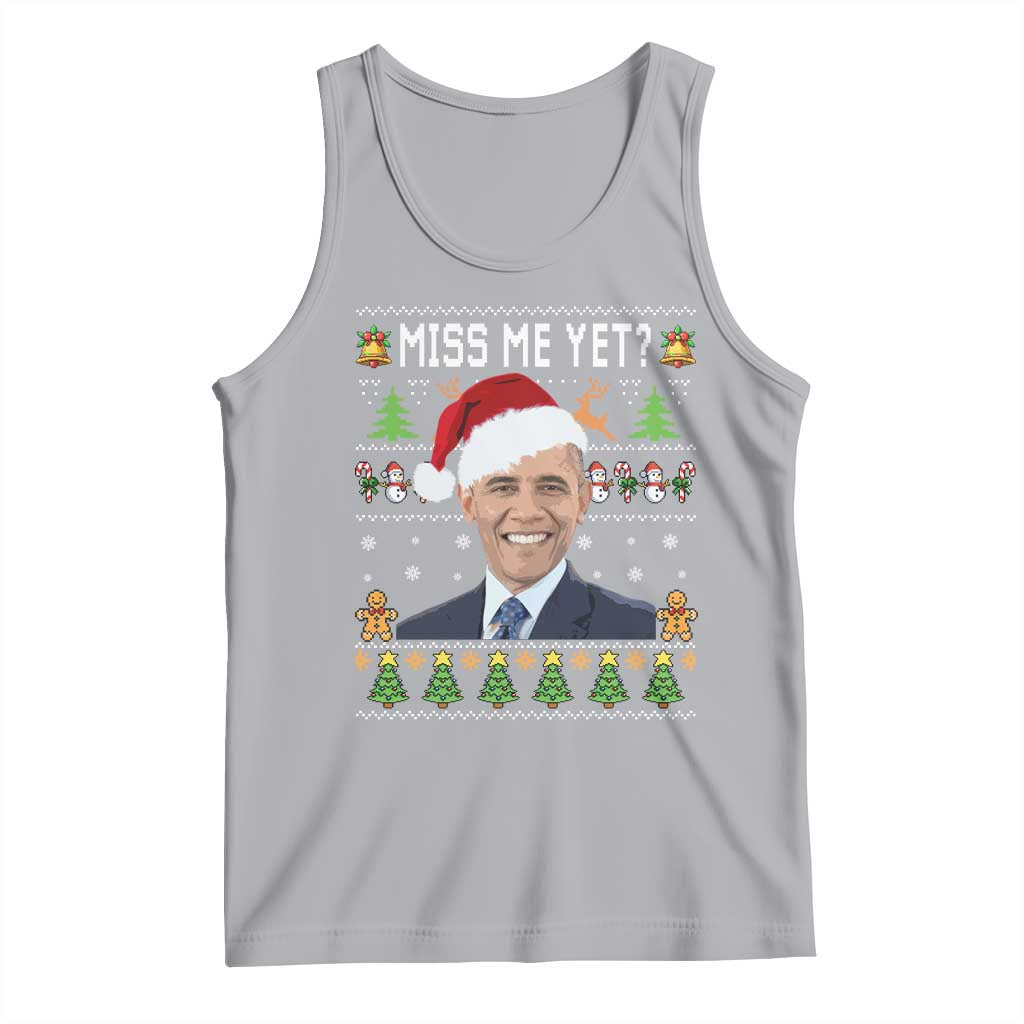 Funny Obama Ugly Xmas Tank Top Miss Me Yet Pajamas Ugly - Wonder Print Shop