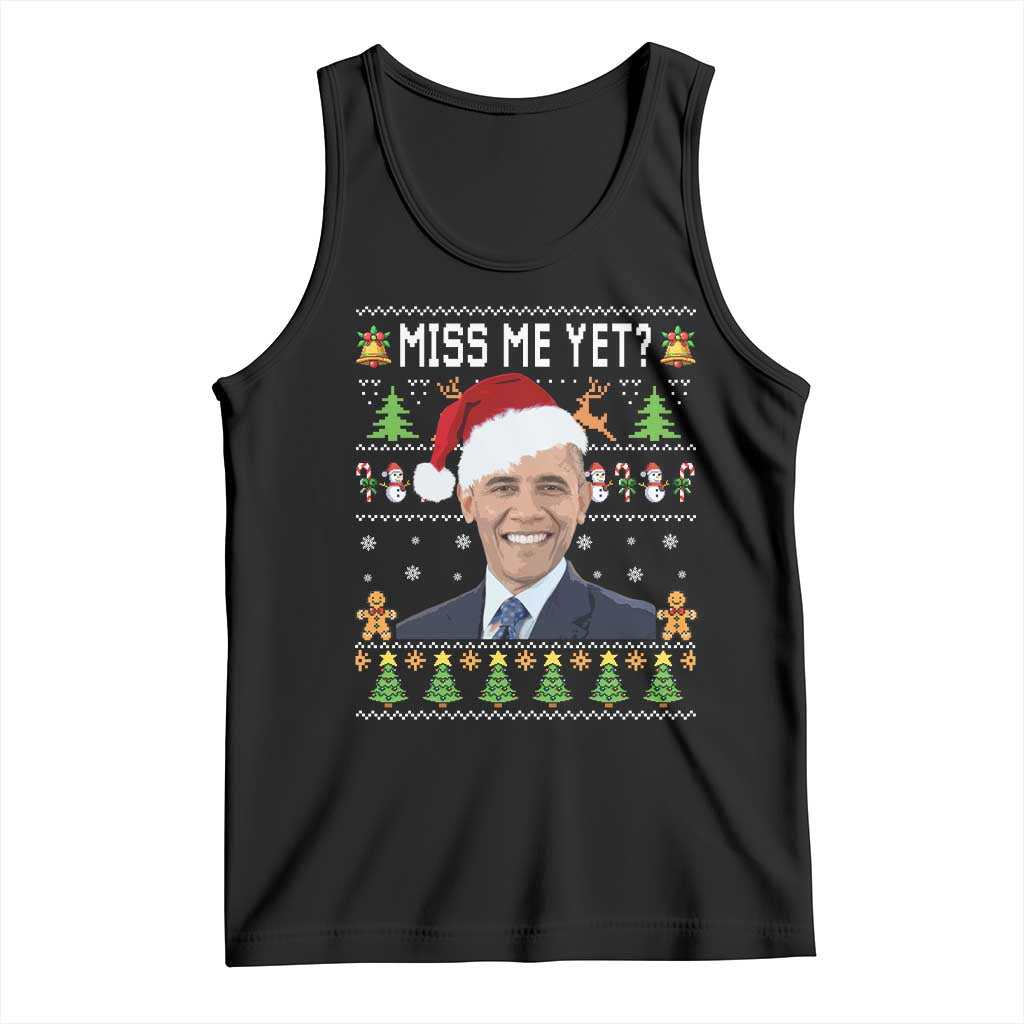 Funny Obama Ugly Xmas Tank Top Miss Me Yet Pajamas Ugly - Wonder Print Shop