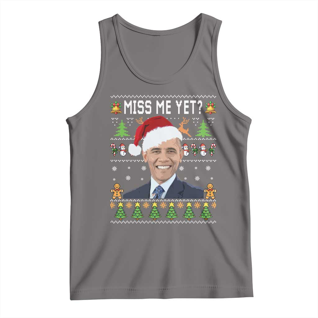 Funny Obama Ugly Xmas Tank Top Miss Me Yet Pajamas Ugly - Wonder Print Shop