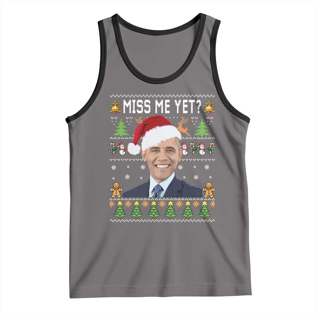 Funny Obama Ugly Xmas Tank Top Miss Me Yet Pajamas Ugly - Wonder Print Shop