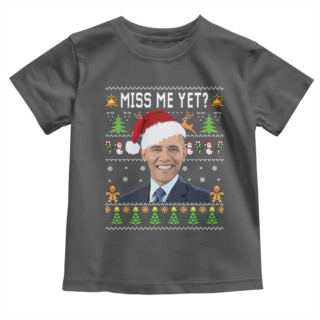 Funny Obama Ugly Xmas Toddler T Shirt Miss Me Yet Pajamas Ugly - Wonder Print Shop