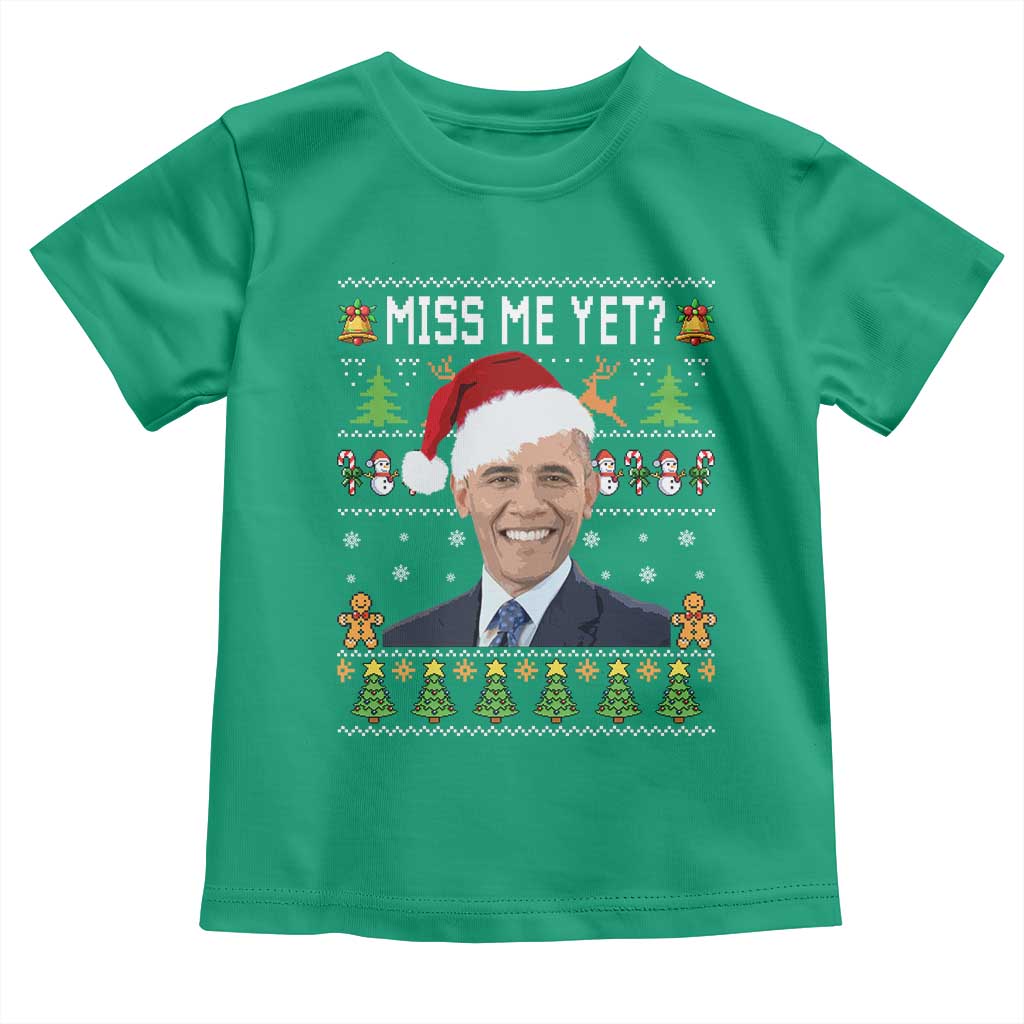 Funny Obama Ugly Xmas Toddler T Shirt Miss Me Yet Pajamas Ugly - Wonder Print Shop