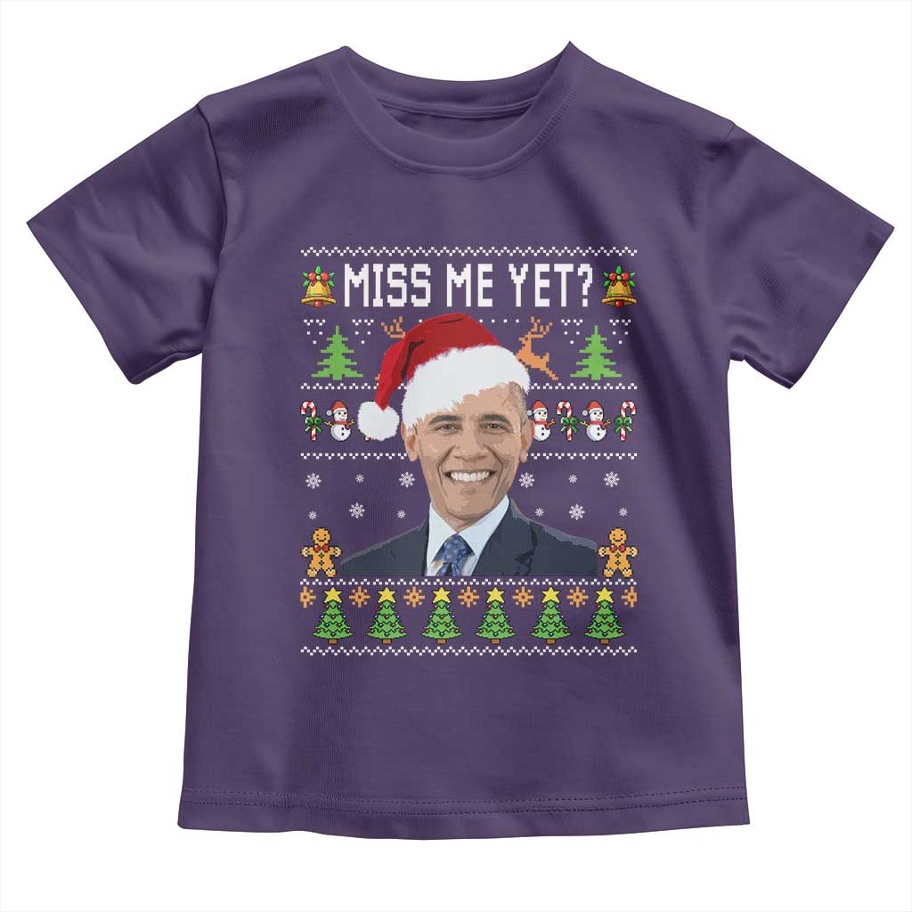 Funny Obama Ugly Xmas Toddler T Shirt Miss Me Yet Pajamas Ugly - Wonder Print Shop