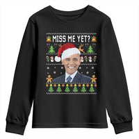 Funny Obama Ugly Xmas Youth Sweatshirt Miss Me Yet Pajamas Ugly - Wonder Print Shop