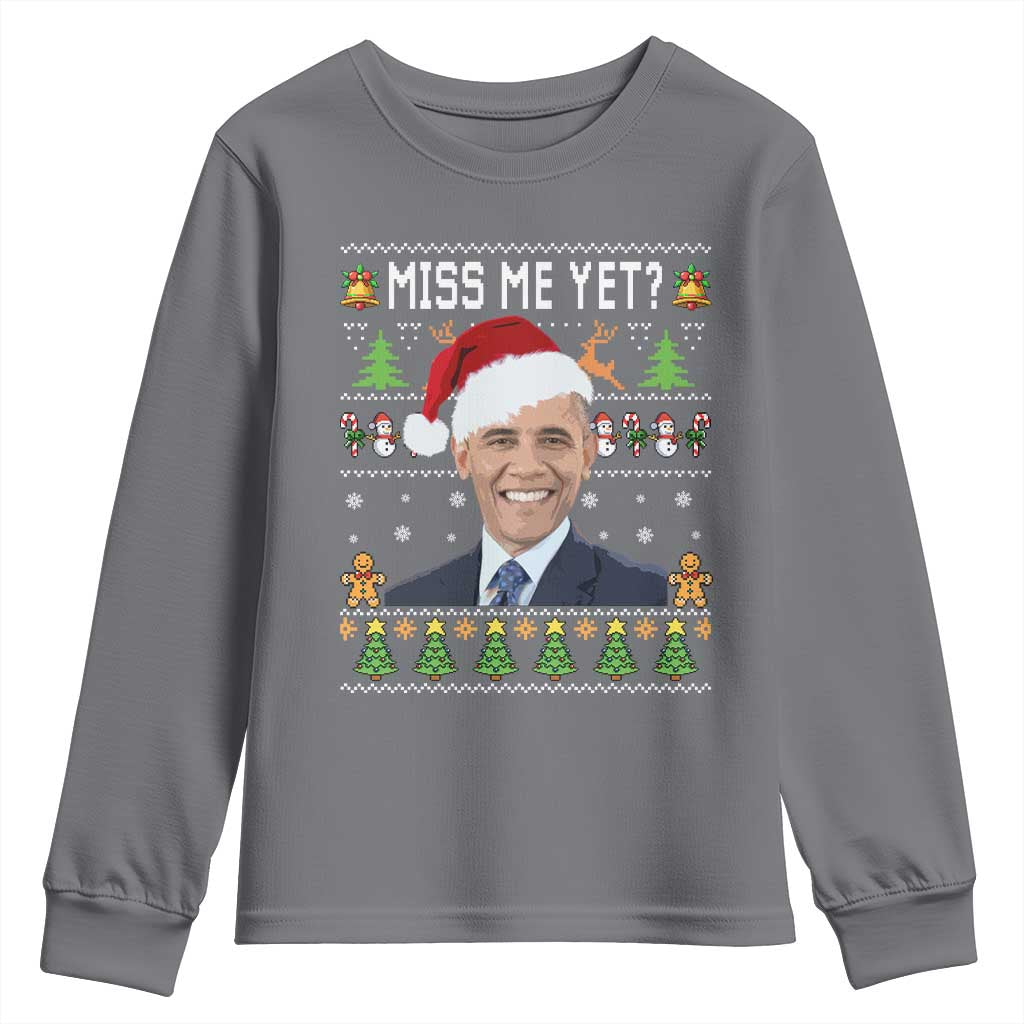 Funny Obama Ugly Xmas Youth Sweatshirt Miss Me Yet Pajamas Ugly - Wonder Print Shop