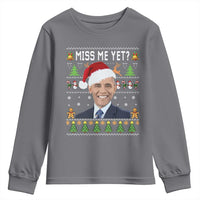 Funny Obama Ugly Xmas Youth Sweatshirt Miss Me Yet Pajamas Ugly - Wonder Print Shop