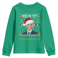 Funny Obama Ugly Xmas Youth Sweatshirt Miss Me Yet Pajamas Ugly - Wonder Print Shop
