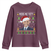 Funny Obama Ugly Xmas Youth Sweatshirt Miss Me Yet Pajamas Ugly - Wonder Print Shop