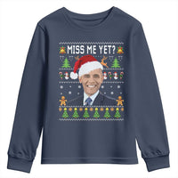 Funny Obama Ugly Xmas Youth Sweatshirt Miss Me Yet Pajamas Ugly - Wonder Print Shop