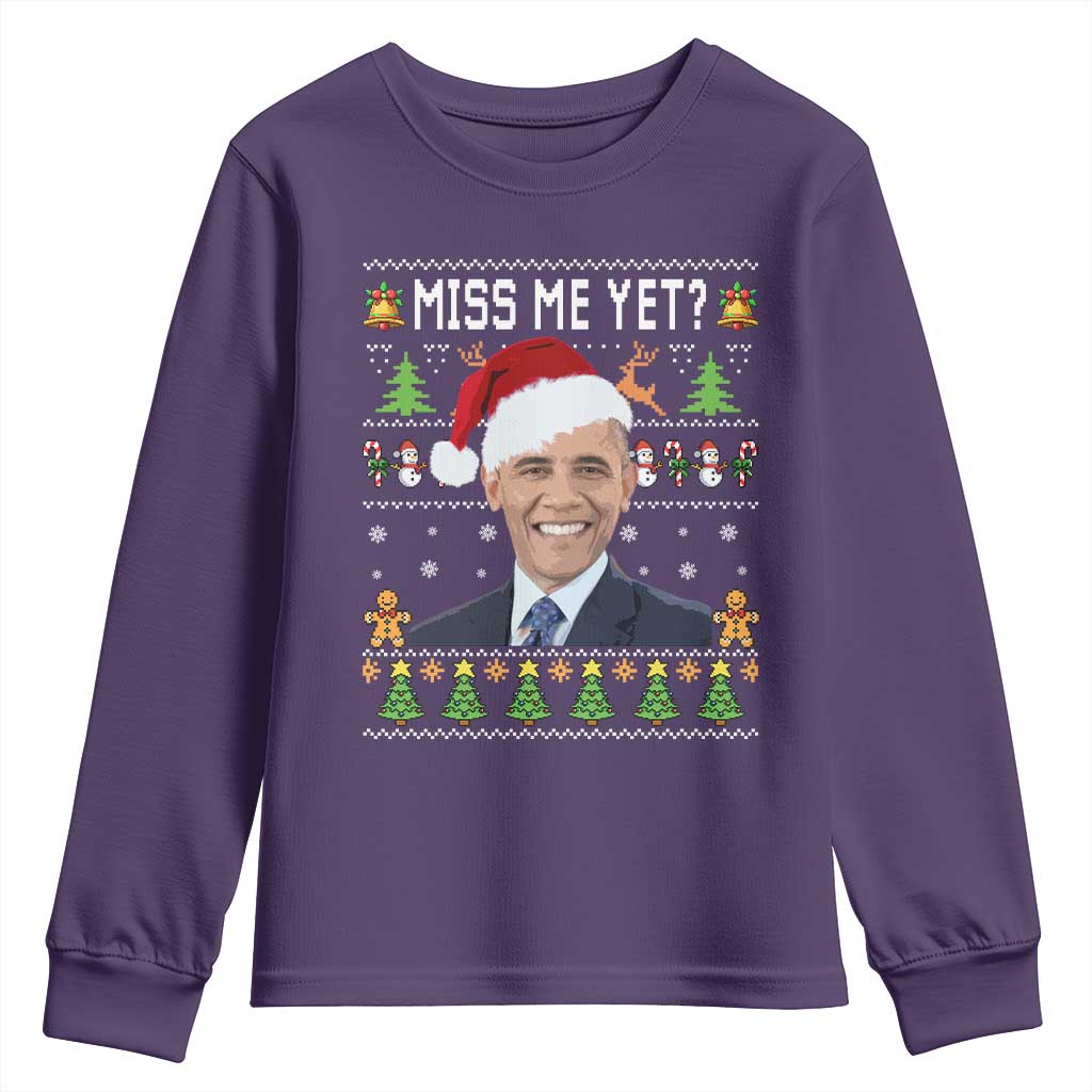 Funny Obama Ugly Xmas Youth Sweatshirt Miss Me Yet Pajamas Ugly - Wonder Print Shop