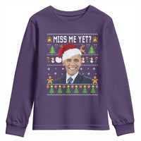 Funny Obama Ugly Xmas Youth Sweatshirt Miss Me Yet Pajamas Ugly - Wonder Print Shop