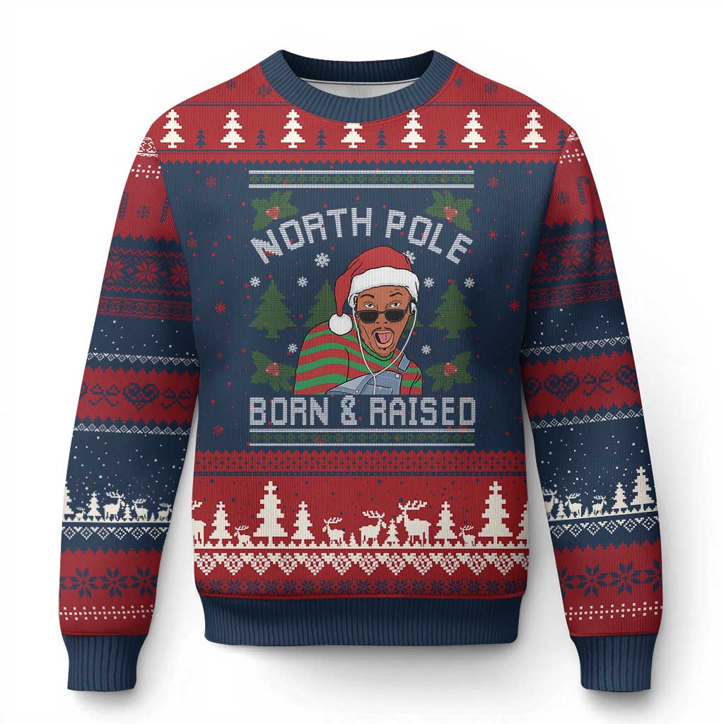 Funny Ugly Xmas Ugly Christmas Sweater Fresh North Pole Born Raised Prince - Wonder Print Shop