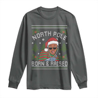 Funny Ugly Christmas Long Sleeve Shirt Fresh North Pole Born Raised Prince - Wonder Print Shop