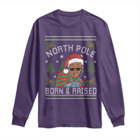 Funny Ugly Christmas Long Sleeve Shirt Fresh North Pole Born Raised Prince - Wonder Print Shop