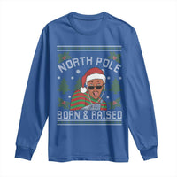 Funny Ugly Christmas Long Sleeve Shirt Fresh North Pole Born Raised Prince - Wonder Print Shop