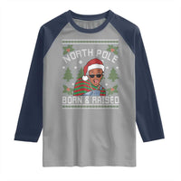 Funny Ugly Christmas Raglan Shirt Fresh North Pole Born Raised Prince - Wonder Print Shop