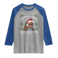Funny Ugly Christmas Raglan Shirt Fresh North Pole Born Raised Prince - Wonder Print Shop