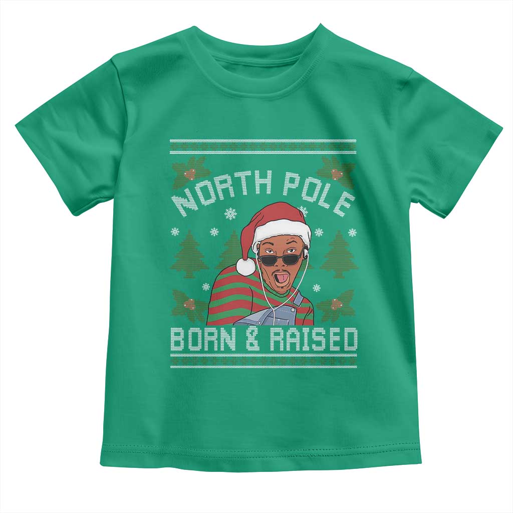 Funny Ugly Christmas Toddler T Shirt Fresh North Pole Born Raised Prince - Wonder Print Shop