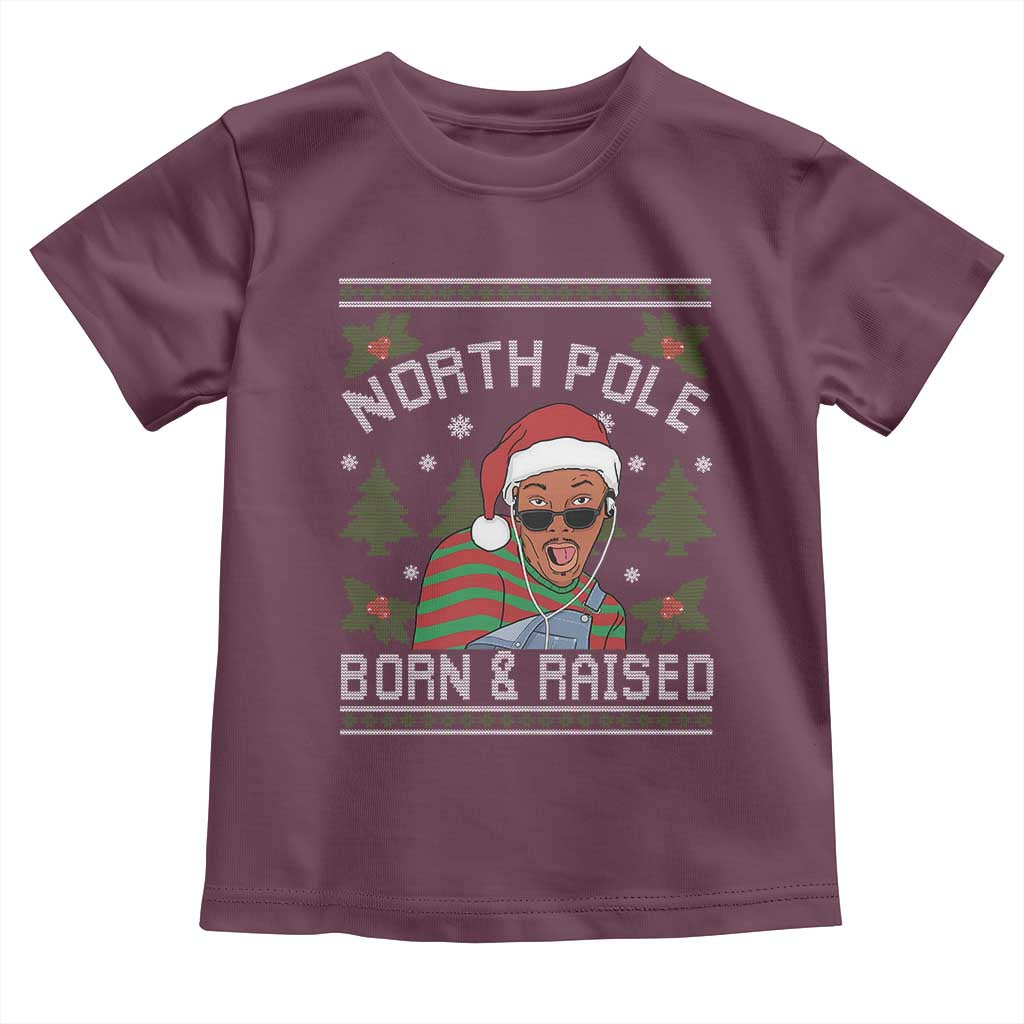 Funny Ugly Christmas Toddler T Shirt Fresh North Pole Born Raised Prince - Wonder Print Shop