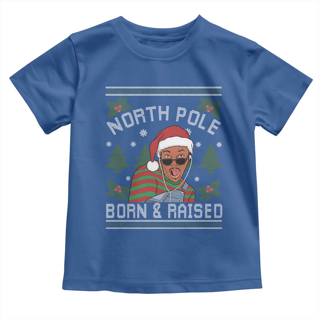 Funny Ugly Christmas Toddler T Shirt Fresh North Pole Born Raised Prince - Wonder Print Shop