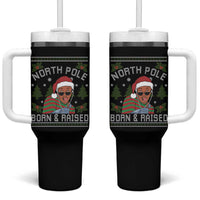 Funny Ugly Christmas Tumbler With Handle Fresh North Pole Born Raised Prince - Wonder Print Shop