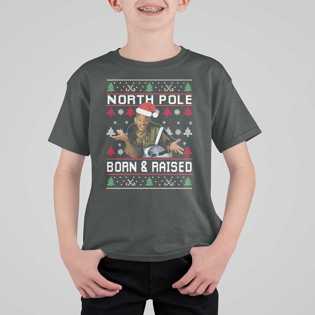 Funny Ugly Christmas T Shirt For Kid Fresh North Pole Born and Raised Prince - Wonder Print Shop
