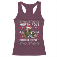 Funny Ugly Christmas Racerback Tank Top Fresh North Pole Born and Raised Prince - Wonder Print Shop
