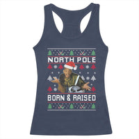 Funny Ugly Christmas Racerback Tank Top Fresh North Pole Born and Raised Prince - Wonder Print Shop