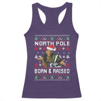 Funny Ugly Christmas Racerback Tank Top Fresh North Pole Born and Raised Prince - Wonder Print Shop