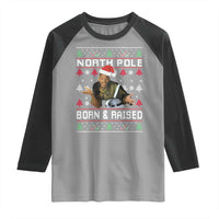 Funny Ugly Christmas Raglan Shirt Fresh North Pole Born and Raised Prince - Wonder Print Shop