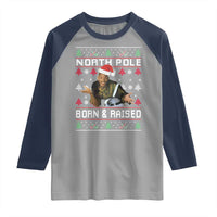 Funny Ugly Christmas Raglan Shirt Fresh North Pole Born and Raised Prince - Wonder Print Shop