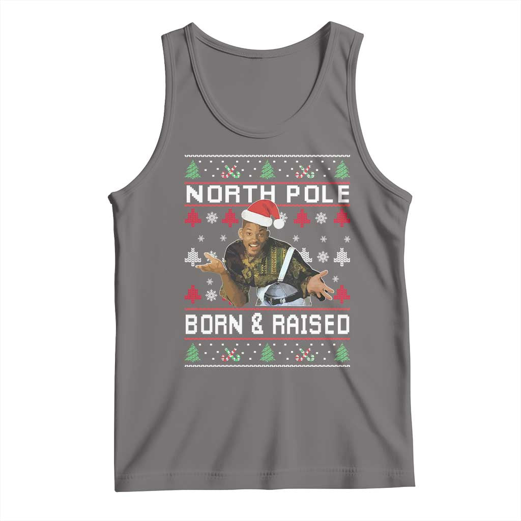 Funny Ugly Christmas Tank Top Fresh North Pole Born and Raised Prince - Wonder Print Shop