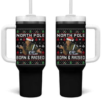 Funny Ugly Christmas Tumbler With Handle Fresh North Pole Born and Raised Prince - Wonder Print Shop
