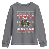 Funny Ugly Christmas Youth Sweatshirt Fresh North Pole Born and Raised Prince - Wonder Print Shop