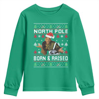 Funny Ugly Christmas Youth Sweatshirt Fresh North Pole Born and Raised Prince - Wonder Print Shop