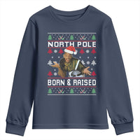 Funny Ugly Christmas Youth Sweatshirt Fresh North Pole Born and Raised Prince - Wonder Print Shop