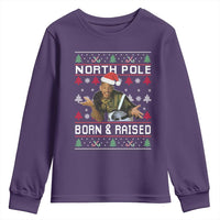 Funny Ugly Christmas Youth Sweatshirt Fresh North Pole Born and Raised Prince - Wonder Print Shop