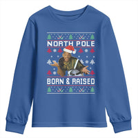 Funny Ugly Christmas Youth Sweatshirt Fresh North Pole Born and Raised Prince - Wonder Print Shop