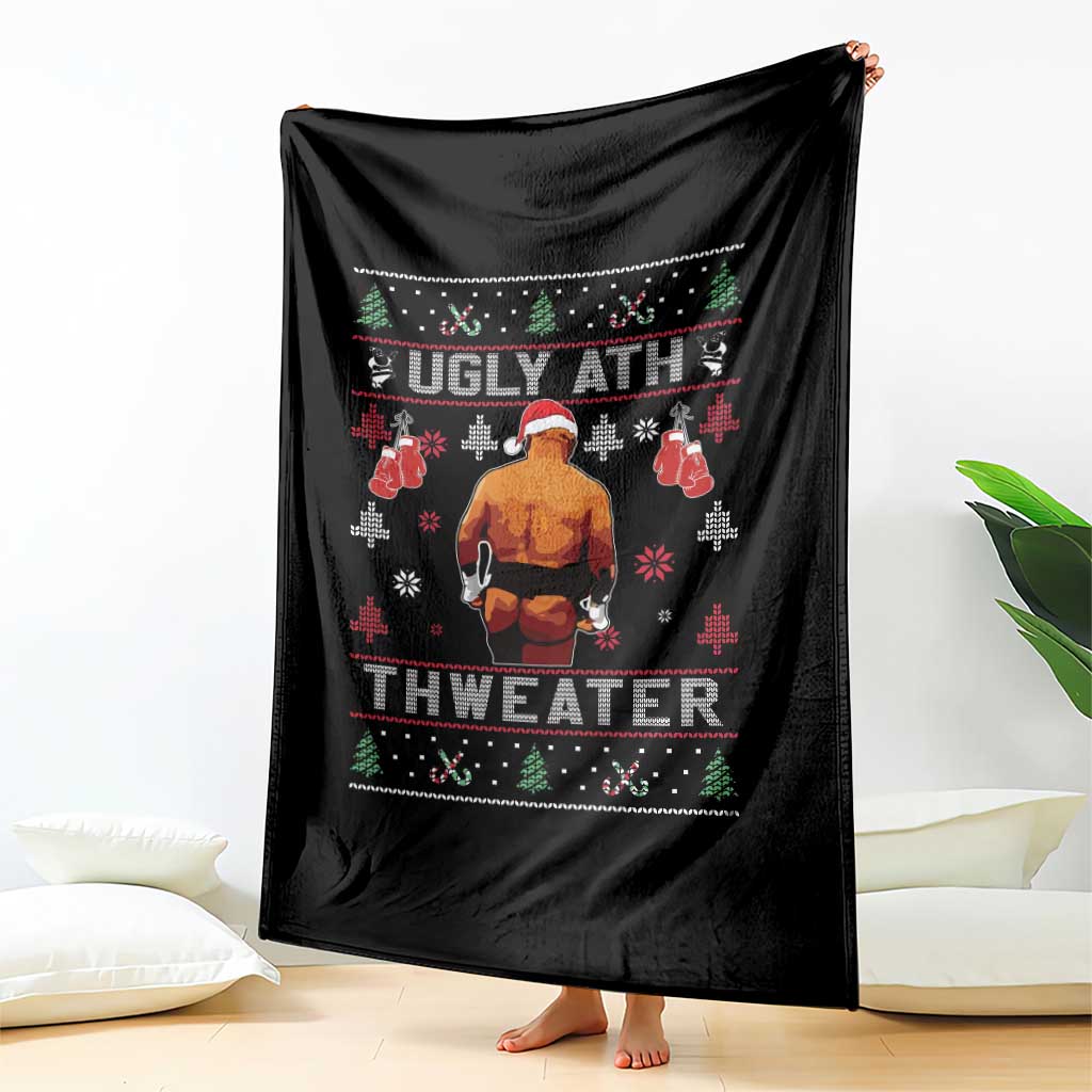 Funny Christmas Throw Blanket Merry Chrithmith Ugly Ath Thweater Tyson - Wonder Print Shop