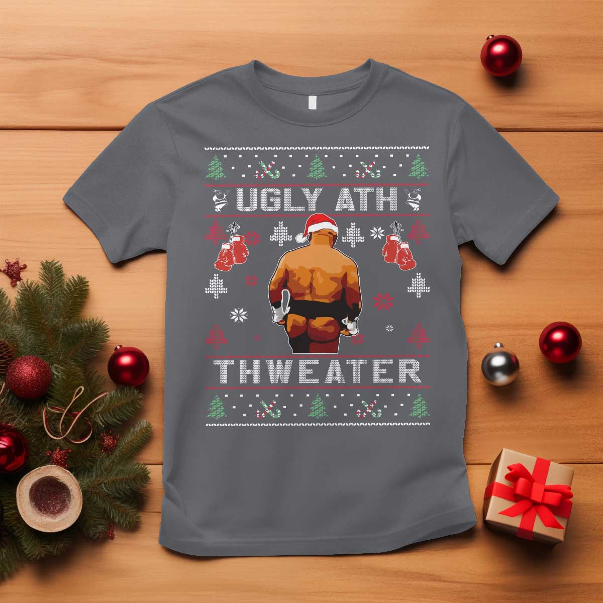 Funny Christmas T Shirt Merry Chrithmith Ugly Ath Thweater Tyson - Wonder Print Shop