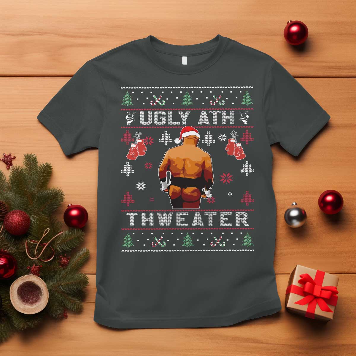 Funny Christmas T Shirt Merry Chrithmith Ugly Ath Thweater Tyson - Wonder Print Shop
