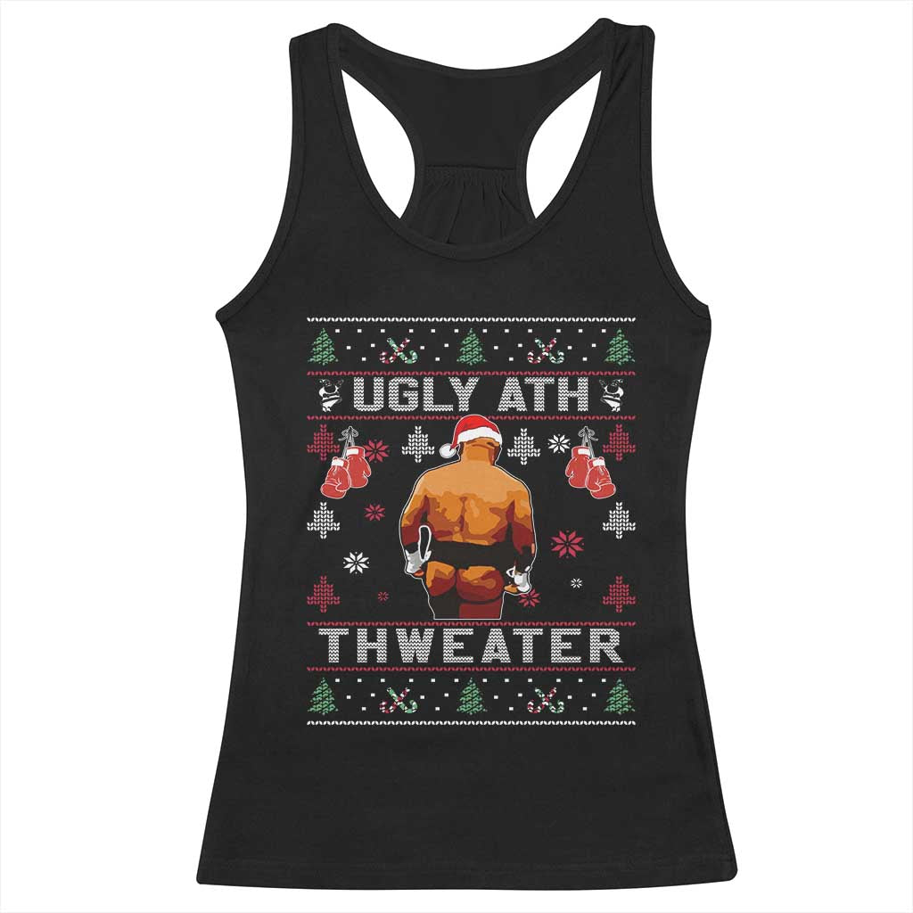 Funny Christmas Racerback Tank Top Merry Chrithmith Ugly Ath Thweater Tyson - Wonder Print Shop