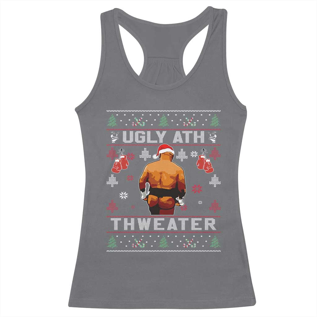 Funny Christmas Racerback Tank Top Merry Chrithmith Ugly Ath Thweater Tyson - Wonder Print Shop