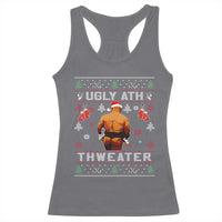 Funny Christmas Racerback Tank Top Merry Chrithmith Ugly Ath Thweater Tyson - Wonder Print Shop