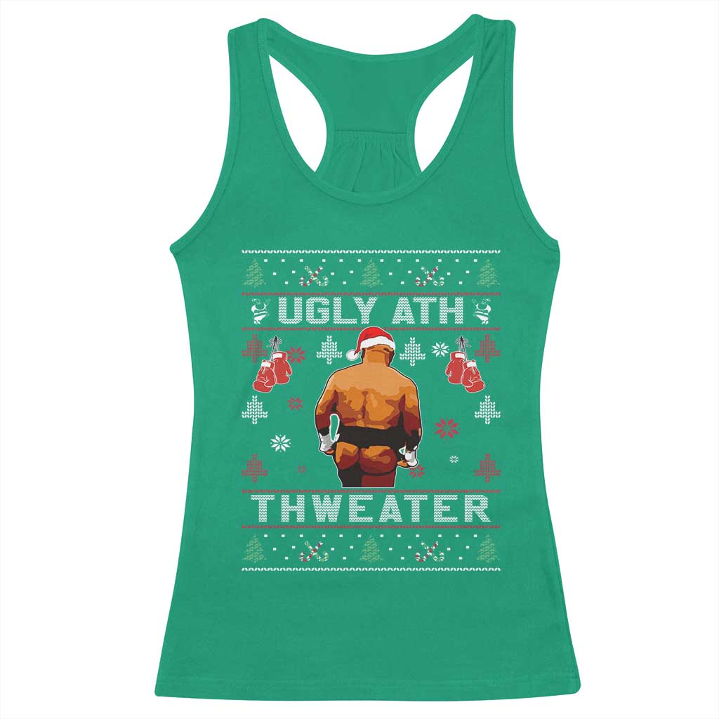 Funny Christmas Racerback Tank Top Merry Chrithmith Ugly Ath Thweater Tyson - Wonder Print Shop