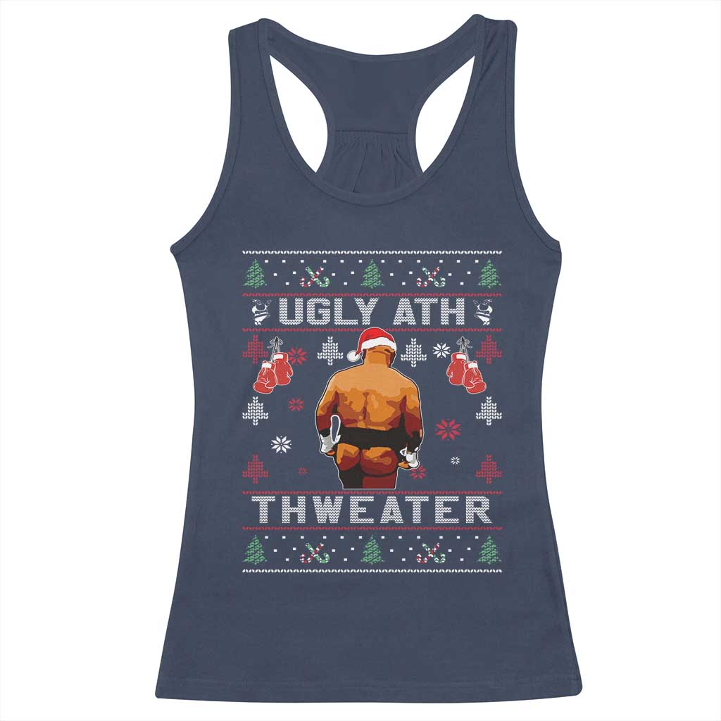 Funny Christmas Racerback Tank Top Merry Chrithmith Ugly Ath Thweater Tyson - Wonder Print Shop