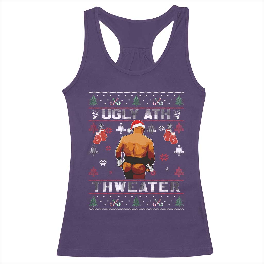 Funny Christmas Racerback Tank Top Merry Chrithmith Ugly Ath Thweater Tyson - Wonder Print Shop