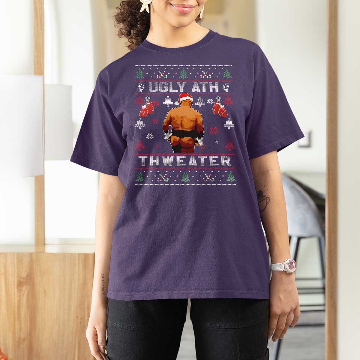 Funny Christmas T Shirt For Women Merry Chrithmith Ugly Ath Thweater Tyson - Wonder Print Shop